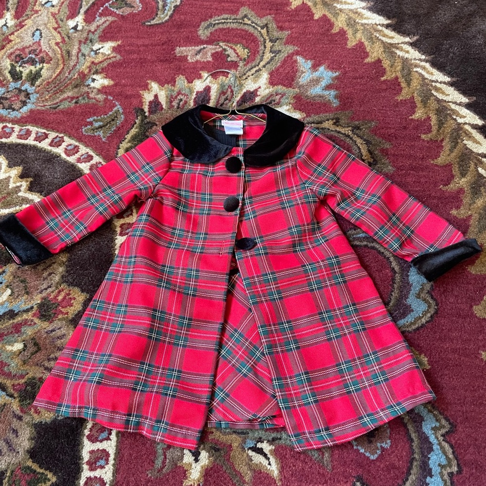 Youngland Plaid Coat & Dress Set Size 2T